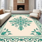 Classic Floral Scrollwork Cream Rug