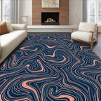 Wavy Abstract Swirl Pattern Design Rug