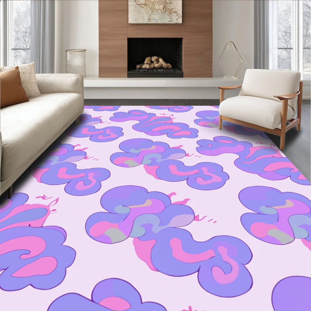 Pastel Swirls Organic Pattern Rug