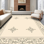 Elegant Scrollwork and Floral Medallion Pattern Rug