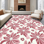 Bold Abstract Petal Botanical Pattern Rug