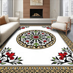 Intricate Floral Mandala Design Rug