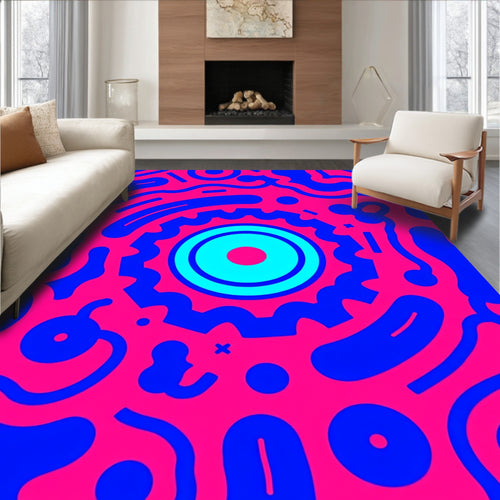 Abstract Shapes With Bold Contrast Rug