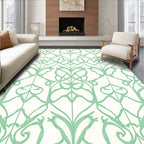 Abstract Flowing Green Pattern Rug