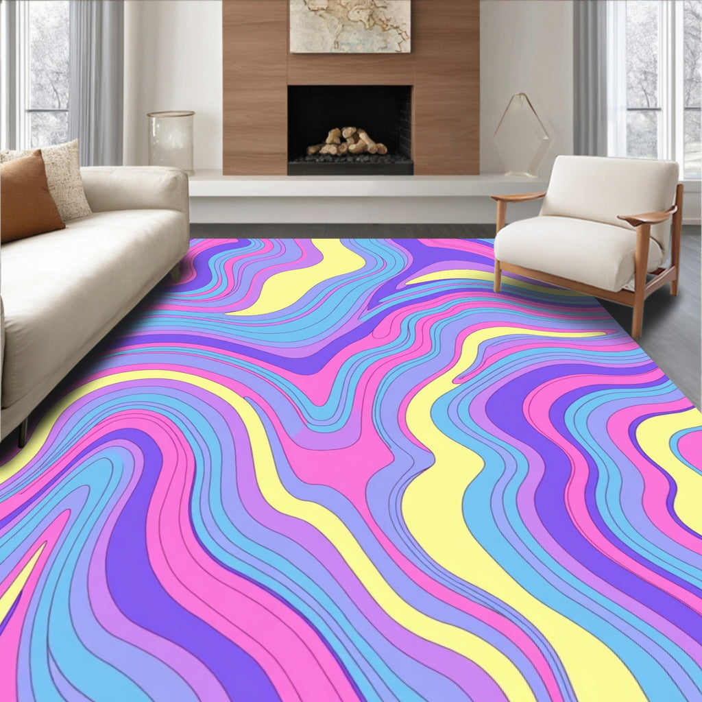 Pastel Swirls Pattern Rug