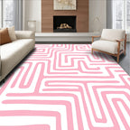Pink Maze Pattern Rug