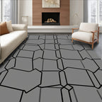 Modern Interlocking Geometric Lines Rug
