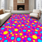 Bright Multi Colored Polka Dot Design Rug