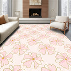Delicate Pink Floral Pattern Design Rug