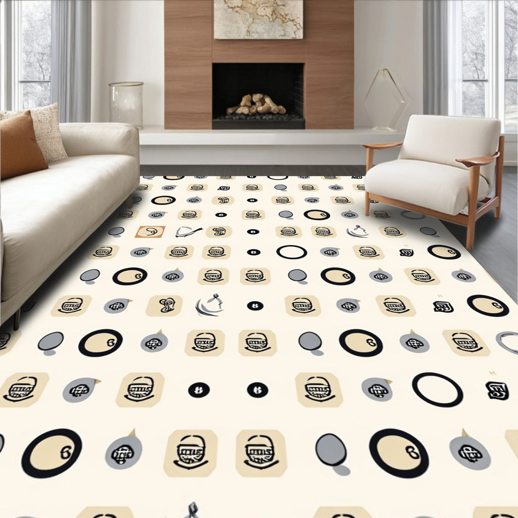 Abstract Iconography Geometric Pattern Rug