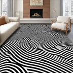 Monochromatic Illusionary Stripe Pattern Rug