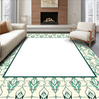 Intricate Mint Green Damask Pattern Rug