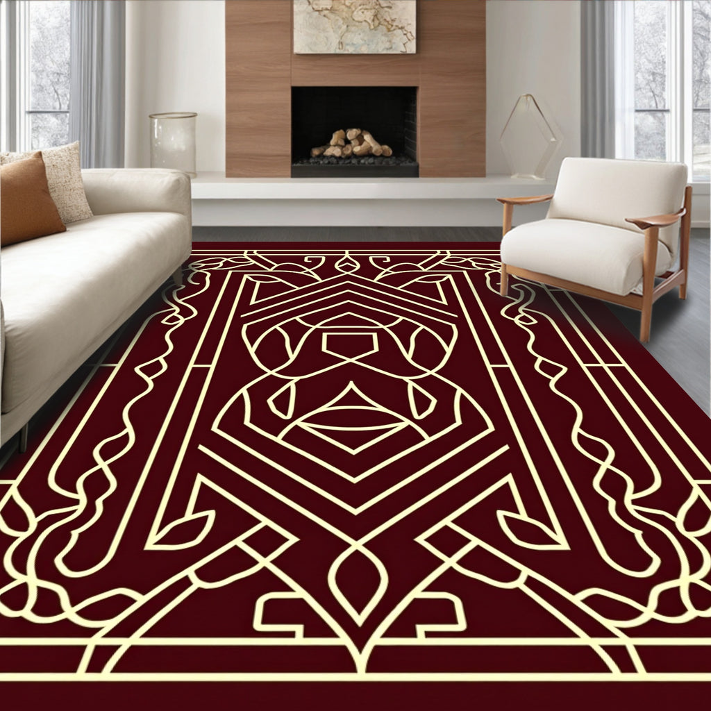 Art Deco Style Geometric Pattern Rug