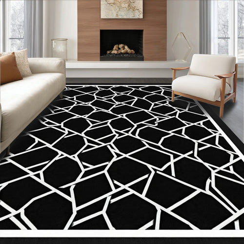 Abstract Shattered Net Pattern Rug