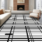 Bold Grid Striped Design Rug
