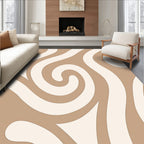 Swirls Pattern Warm Tones Art Rug