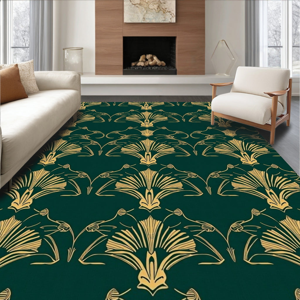 Art Nouveau Fan Pattern Rug