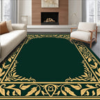 Ornate Gold Floral Border Rug