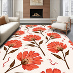Retro Floral Bloom Pattern Rug