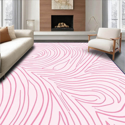 Abstract Pink Organic Swirls Rug