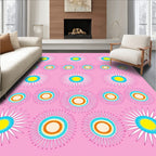 Whimsical Floral Sunburst Design Rug