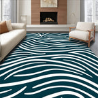 Modern Abstract White Wave Design Rug