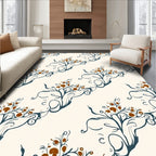 Brown Leafy Swirl Pattern Rug