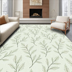 Delicate Leafy Branch Pattern Rug