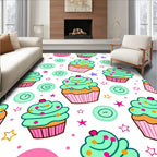 Happy Cupcakes With Star Sprinkles Rug