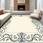 Elegant Scrollwork Floral Pattern Rug