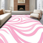 Sweet Pink Swirl Abstract Pattern Rug
