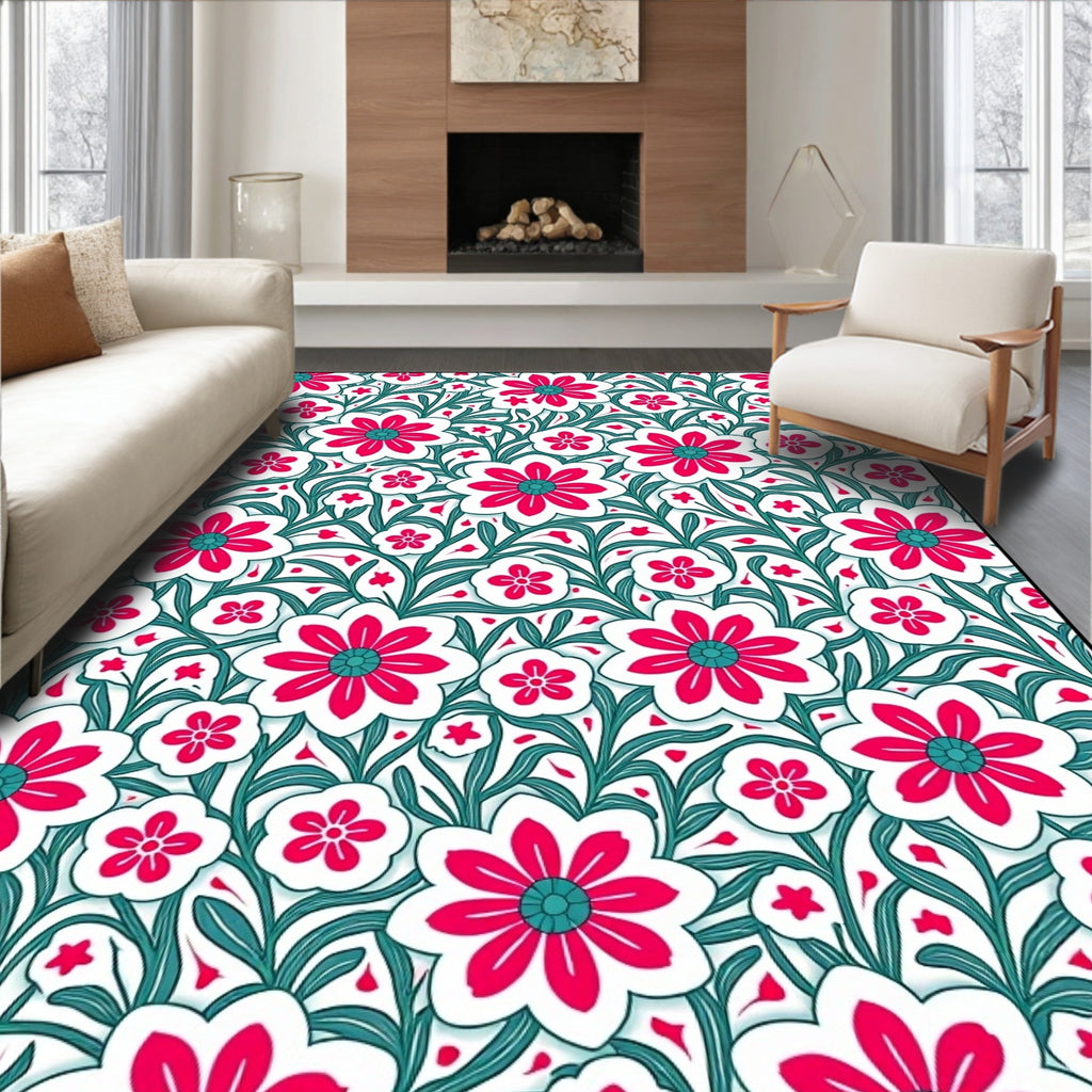 Vibrant Floral Patterned Delight Rug