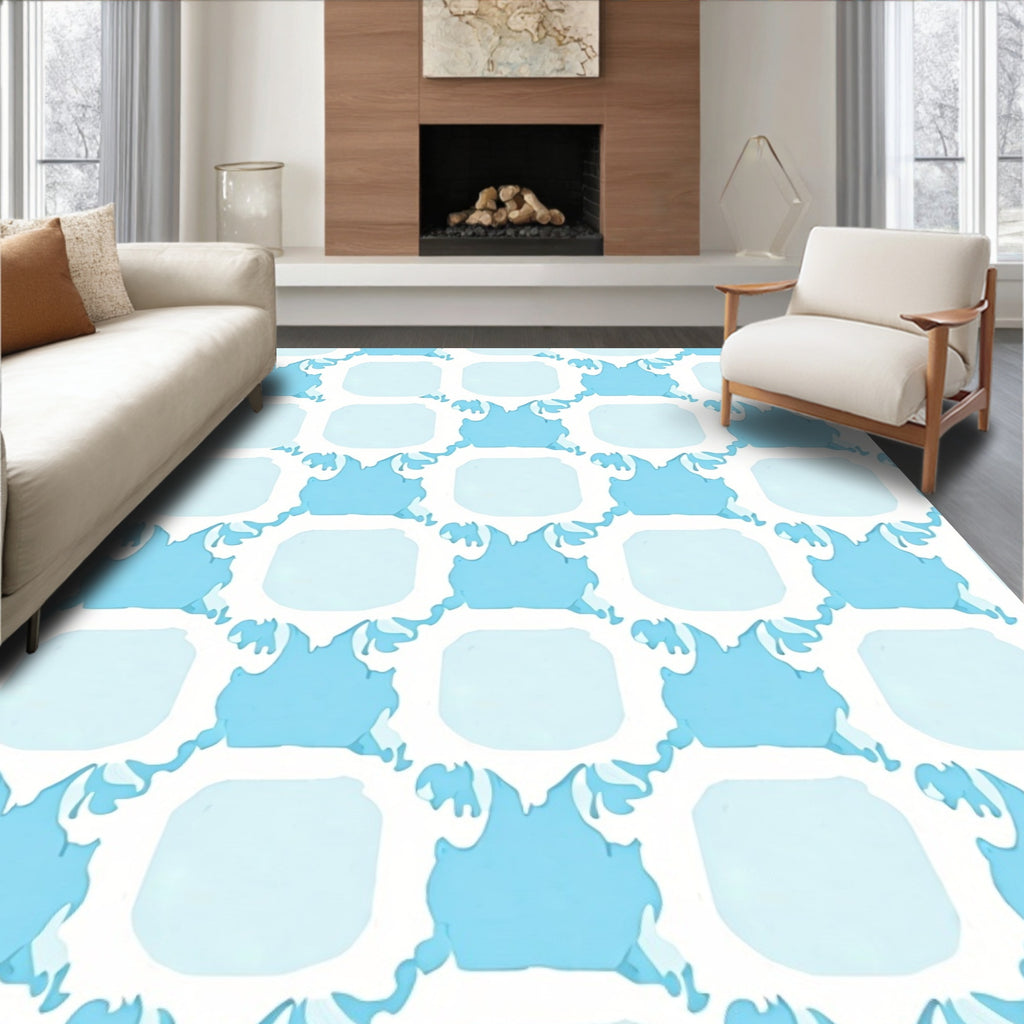 Cool Geometric Fluid Pattern Rug