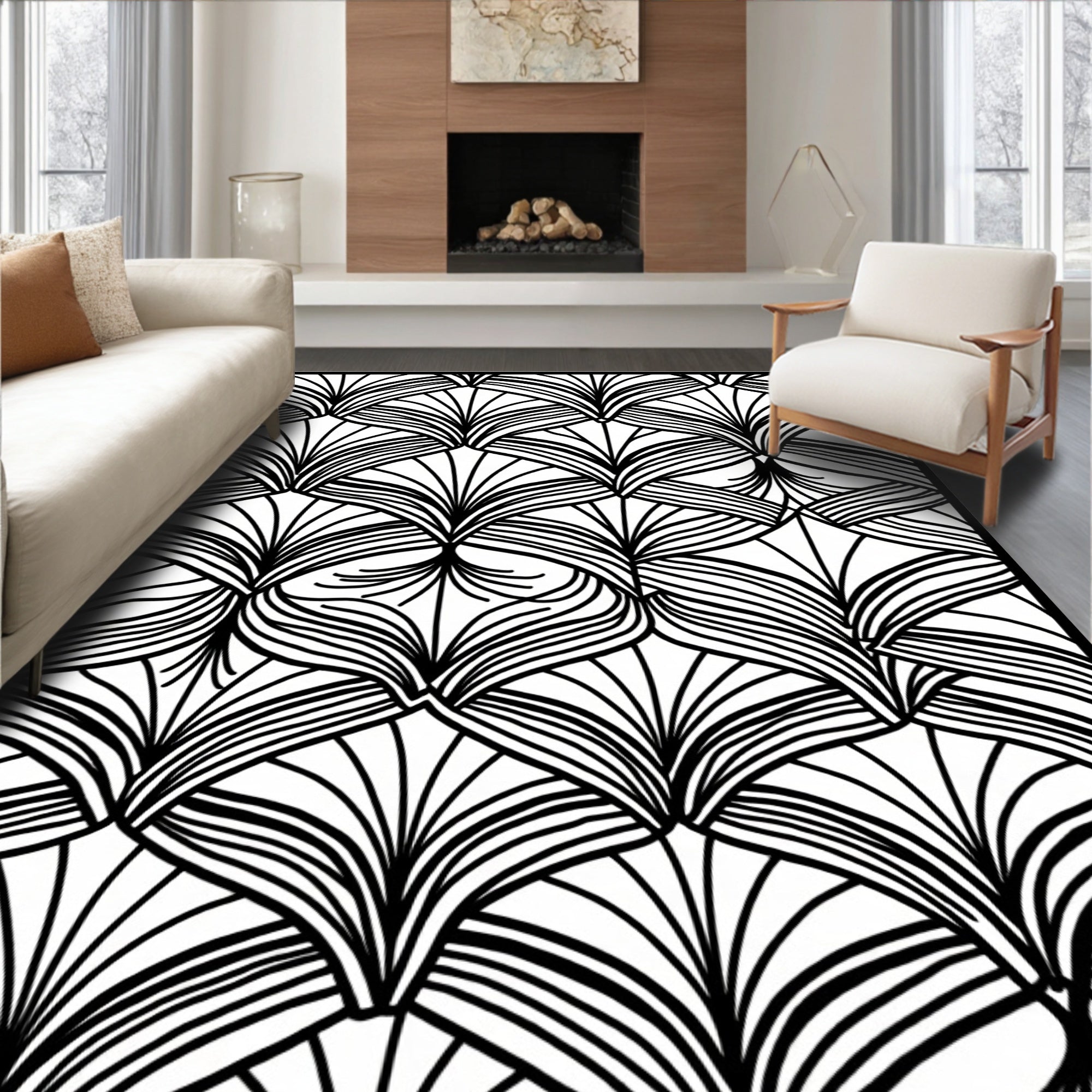 Art Deco Fan Pattern Rug