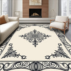 Ornate Floral And Scrollwork Pattern Rug