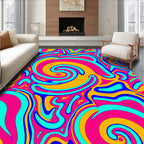 Abstract Swirl Funky Colorburst Rug