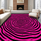 Vibrant Pink Swirl Zebra Pattern Rug