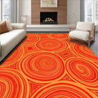Vibrant Swirls Interlocking Shapes Rug