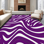 Vibrant Purple Wavy Stripe Pattern Rug