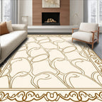 Stylized Organic Patterned Bordered Rug