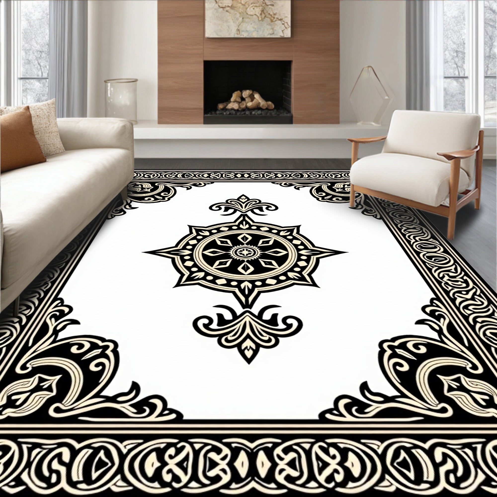 Classic Scrollwork Central Medallion Rug