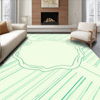 Mint Green Diagonal Stripe Organic Rug