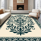 Classic Floral Scrollwork Border Design Rug