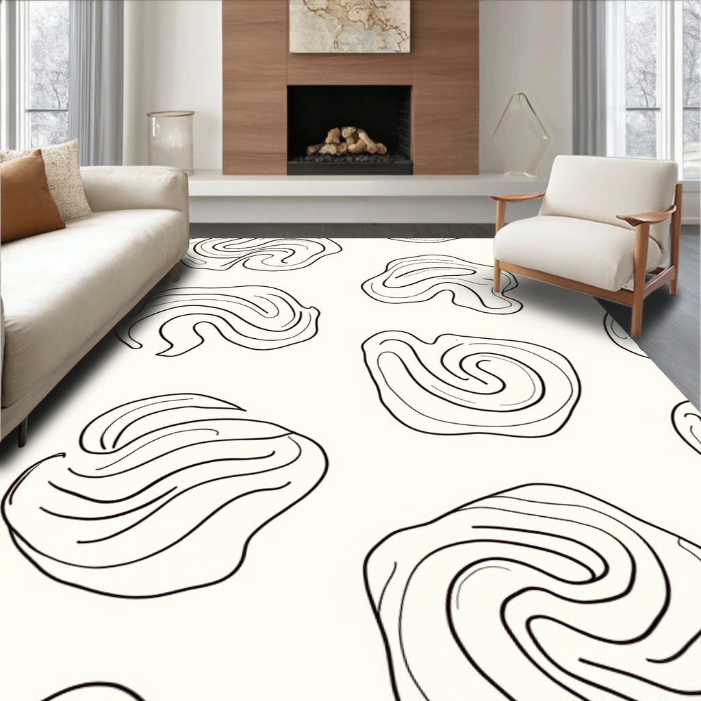 Abstract Swirl Contour Pattern Rug