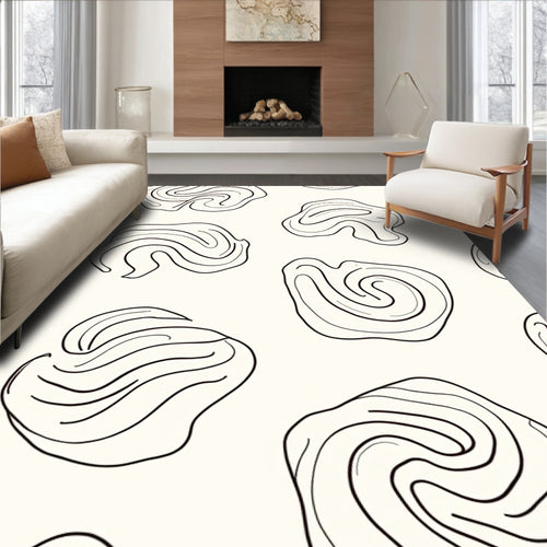 Abstract Swirl Contour Pattern Rug