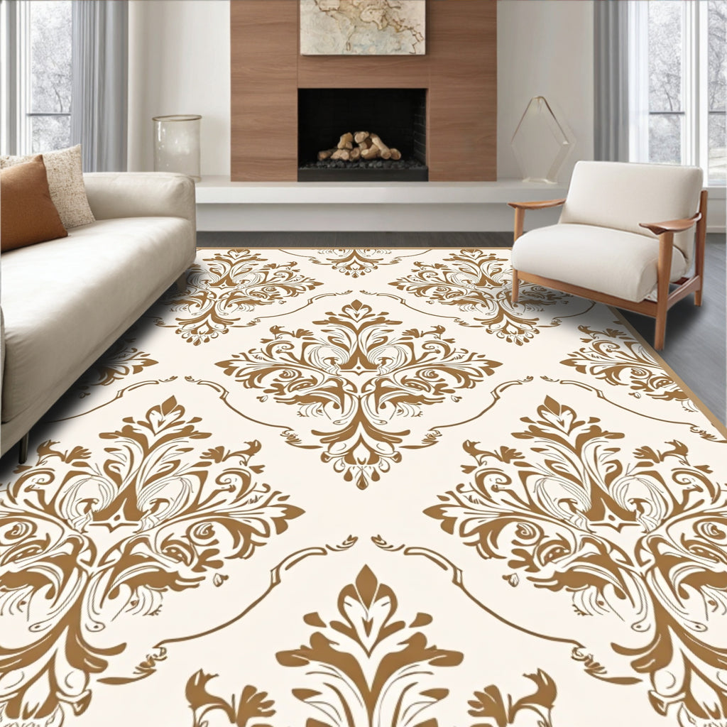 Ornate Damask Floral Symmetry Rug
