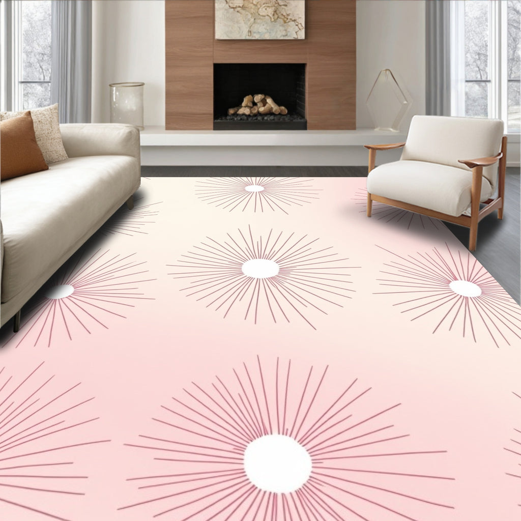 Sunburst Patterned Gradient Background Rug