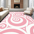Pink Swirls and Triangles Pattern Rug