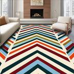 Retro Chevron Color Block Design Rug