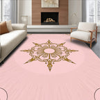 Elegant Gold Sunburst Ornament Rug